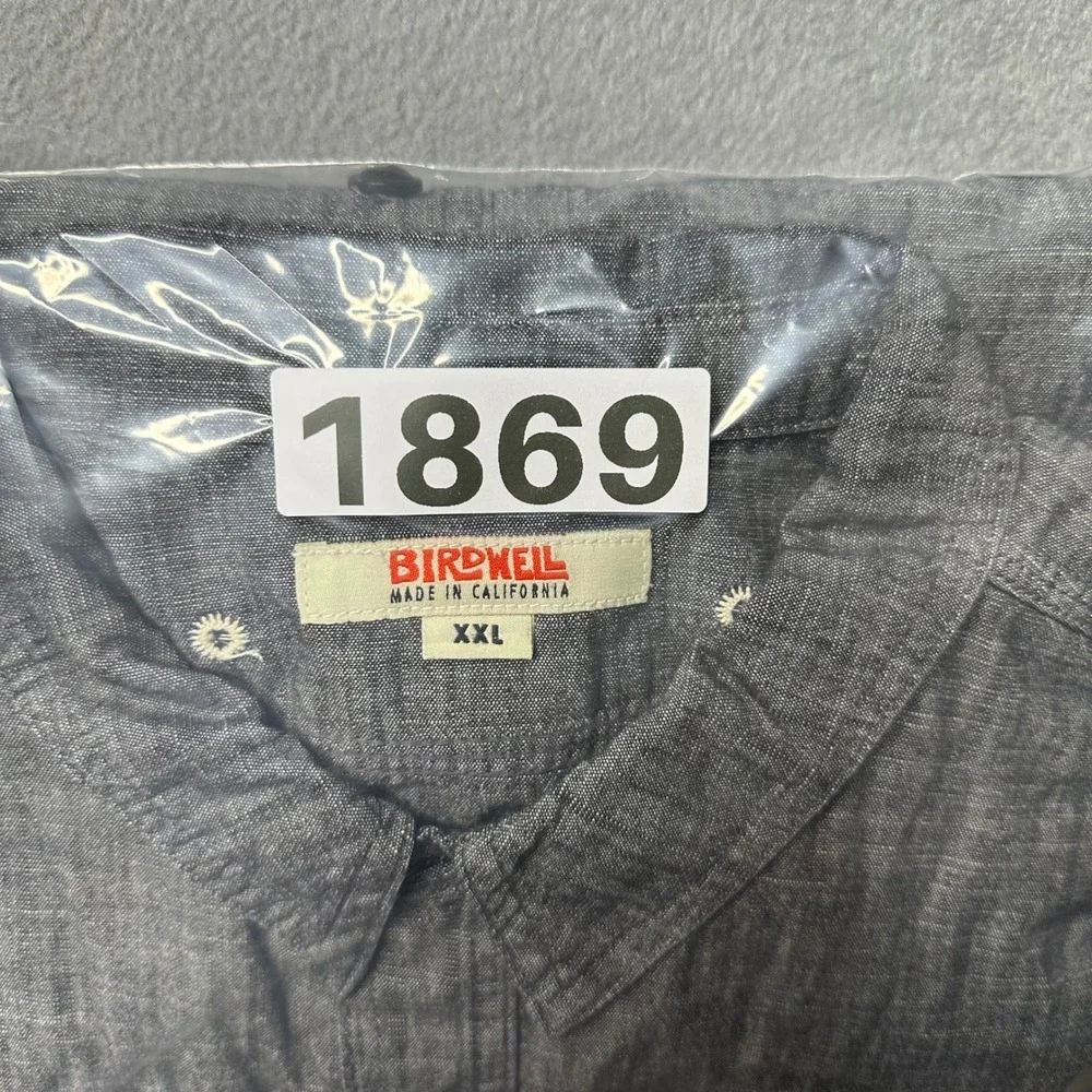Birdwell Beach Britches Button Down‎ XXL Gray Chambray Long Sleeve Made in USA - Picture 10 of 10